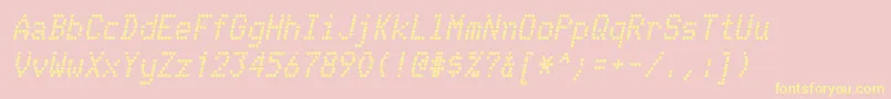 Police TelidonBoldItalic – polices jaunes sur fond rose