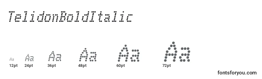 Größen der Schriftart TelidonBoldItalic
