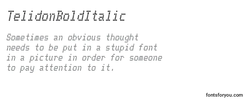 TelidonBoldItalic Font