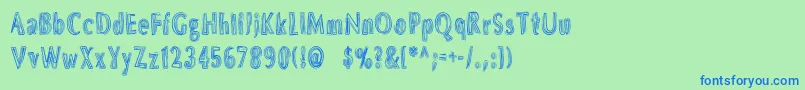 Шрифт Dsbrushs – синие шрифты на зелёном фоне