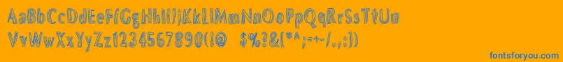 Dsbrushs Font – Blue Fonts on Orange Background