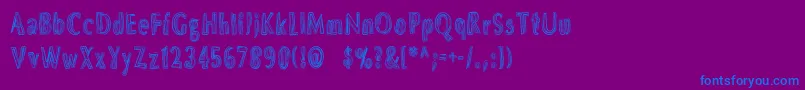Dsbrushs-Schriftart – Blaue Schriften auf violettem Hintergrund