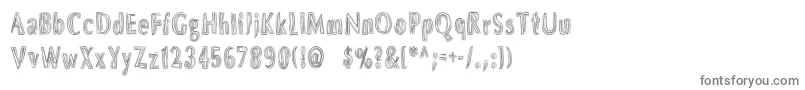 Dsbrushs-fontti – harmaat kirjasimet valkoisella taustalla