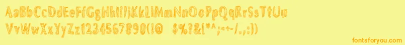 Dsbrushs Font – Orange Fonts on Yellow Background