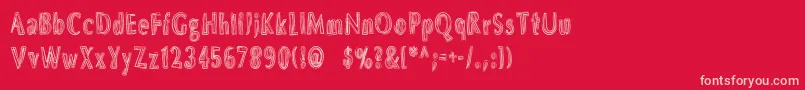 フォントDsbrushs – 赤い背景にピンクのフォント
