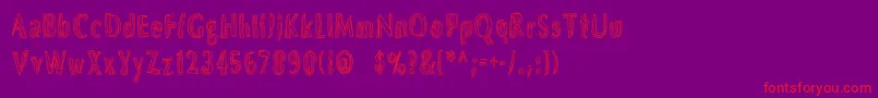 Dsbrushs-Schriftart – Rote Schriften auf violettem Hintergrund