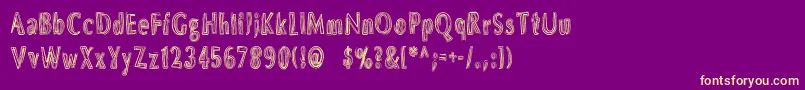 Dsbrushs Font – Yellow Fonts on Purple Background