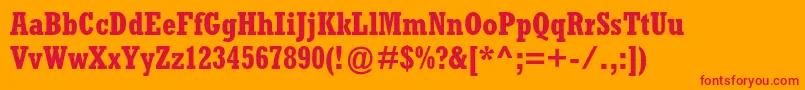 RockwellstdBoldcondensed Font – Red Fonts on Orange Background
