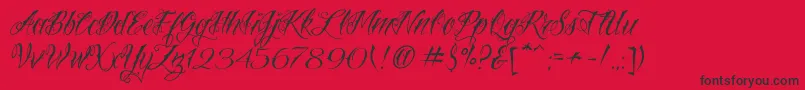 VtcNuetattooscript Font – Black Fonts on Red Background