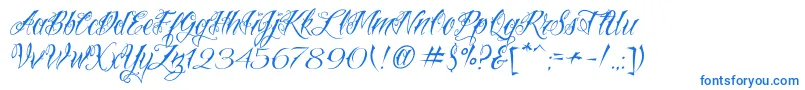 fuente VtcNuetattooscript – Fuentes Azules Sobre Fondo Blanco