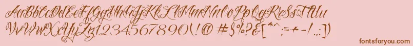 VtcNuetattooscript Font – Brown Fonts on Pink Background