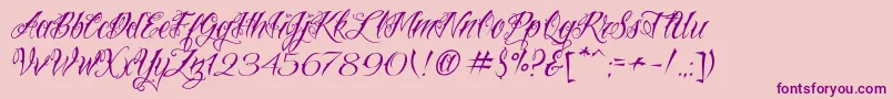 VtcNuetattooscript Font – Purple Fonts on Pink Background