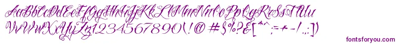 VtcNuetattooscript-Schriftart – Violette Schriften auf weißem Hintergrund