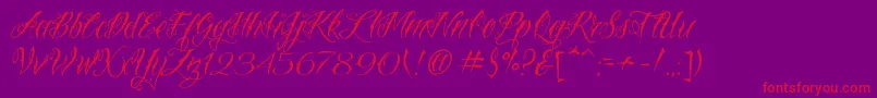 VtcNuetattooscript Font – Red Fonts on Purple Background