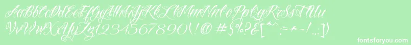 VtcNuetattooscript Font – White Fonts on Green Background