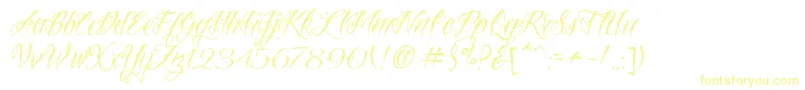 VtcNuetattooscript Font – Yellow Fonts on White Background