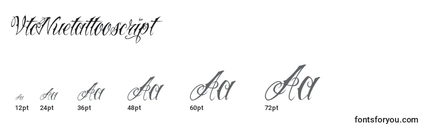 Размеры шрифта VtcNuetattooscript (89783)