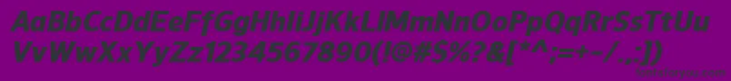 NuorderHeavyitalic-fontti – mustat fontit violetilla taustalla
