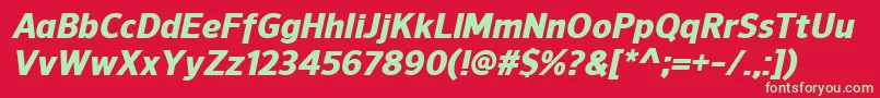 NuorderHeavyitalic Font – Green Fonts on Red Background