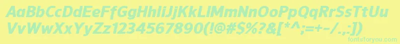 Police NuorderHeavyitalic – polices vertes sur fond jaune