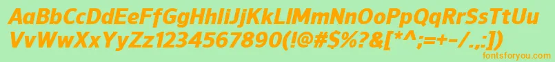 NuorderHeavyitalic Font – Orange Fonts on Green Background