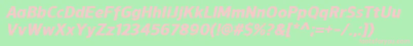 NuorderHeavyitalic Font – Pink Fonts on Green Background