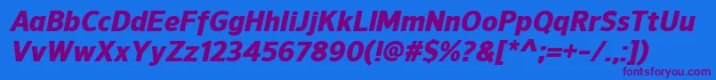 NuorderHeavyitalic Font – Purple Fonts on Blue Background
