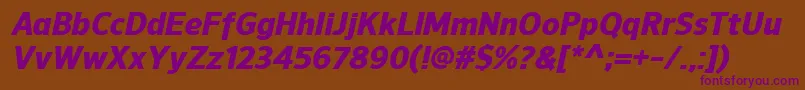 NuorderHeavyitalic Font – Purple Fonts on Brown Background