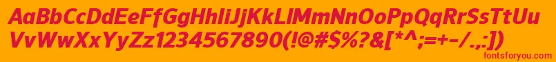 NuorderHeavyitalic Font – Red Fonts on Orange Background