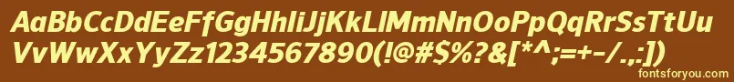Czcionka NuorderHeavyitalic – żółte czcionki na brązowym tle