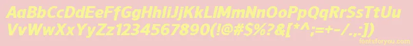 NuorderHeavyitalic Font – Yellow Fonts on Pink Background