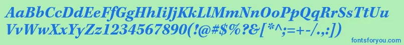 KeplerstdBolditcapt Font – Blue Fonts on Green Background