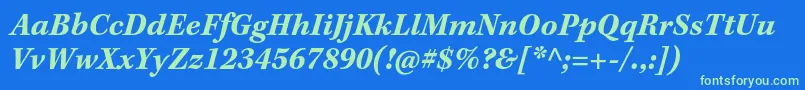 KeplerstdBolditcapt Font – Green Fonts on Blue Background