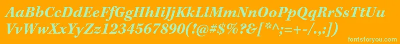 KeplerstdBolditcapt Font – Green Fonts on Orange Background