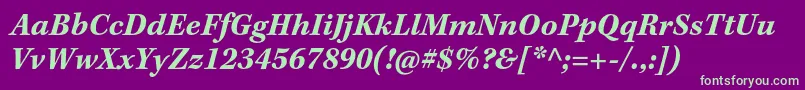 KeplerstdBolditcapt Font – Green Fonts on Purple Background
