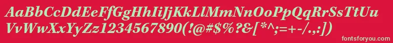KeplerstdBolditcapt Font – Green Fonts on Red Background