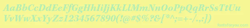 KeplerstdBolditcapt Font – Green Fonts on Yellow Background