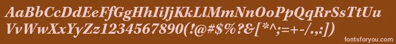 KeplerstdBolditcapt Font – Pink Fonts on Brown Background