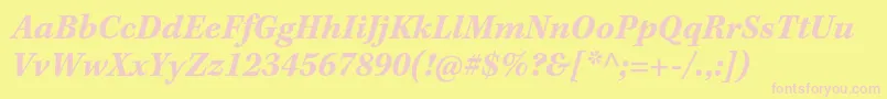 KeplerstdBolditcapt Font – Pink Fonts on Yellow Background