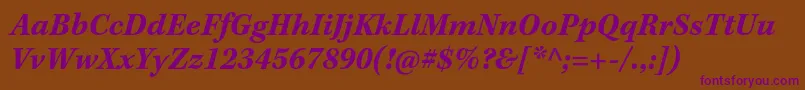 KeplerstdBolditcapt Font – Purple Fonts on Brown Background