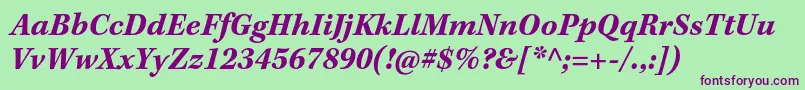 KeplerstdBolditcapt Font – Purple Fonts on Green Background