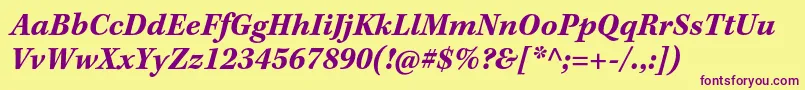 KeplerstdBolditcapt Font – Purple Fonts on Yellow Background