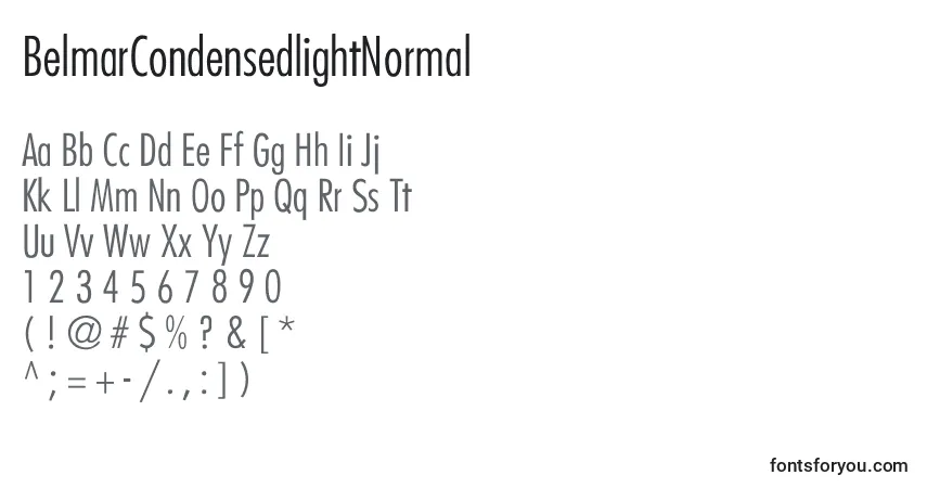 A fonte BelmarCondensedlightNormal – alfabeto, números, caracteres especiais