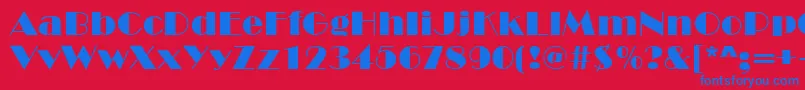 フォントMarquee – 赤い背景に青い文字