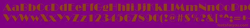 フォントMarquee – 紫色の背景に茶色のフォント