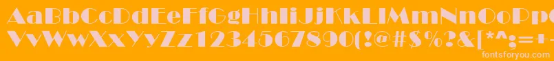 Marquee Font – Pink Fonts on Orange Background
