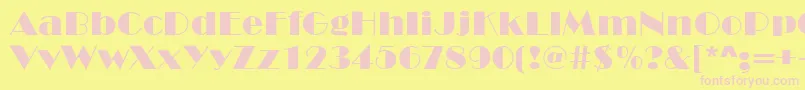 Marquee-fontti – vaaleanpunaiset fontit keltaisella taustalla