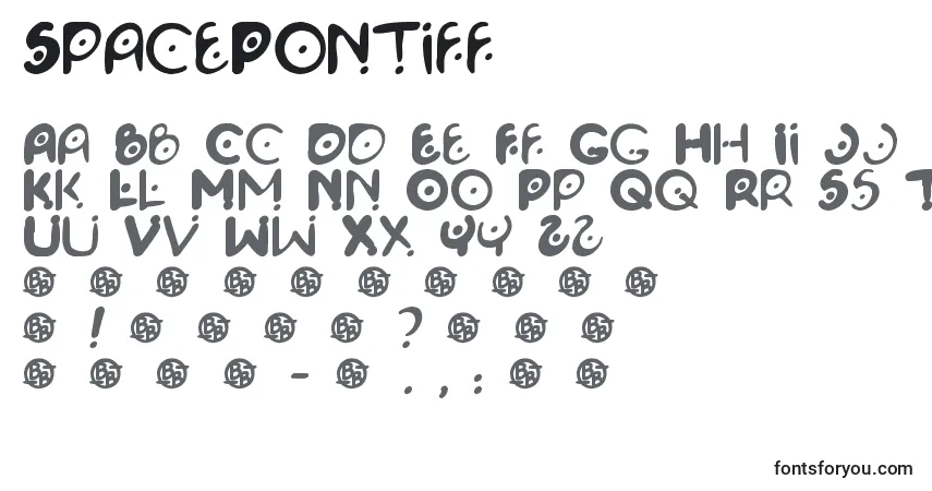 A fonte SpacePontiff – alfabeto, números, caracteres especiais