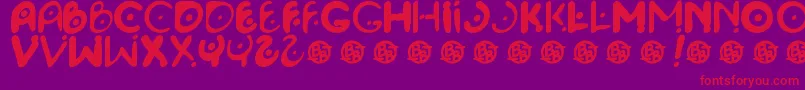 フォントSpacePontiff – 紫の背景に赤い文字