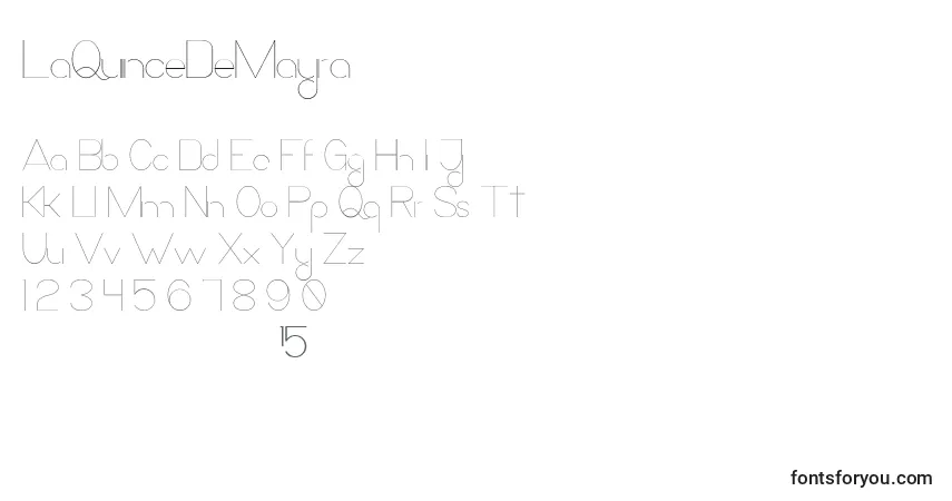 A fonte LaQuinceDeMayra – alfabeto, números, caracteres especiais